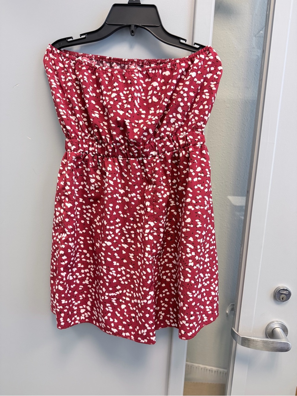 Strapless Red Printed Summer romper